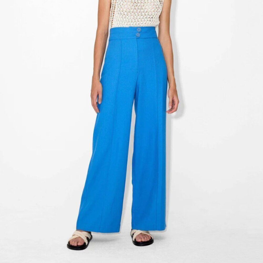 NWT Magali Pascal x Anthropologie Loic Pants in Electric Blue Size Large